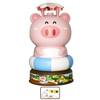 Animal Rotating Sprinkler Flying Children Water Toys, Style: Pig + 1 Joint