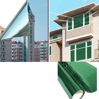 5 PCS Sunscreen Shading Film One-way Perspective Anti-peeping Glass Sticker, Specification: 40x100cm(Green Silver Single Permeab