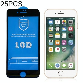 25 PCS 2.5D Full Glue Silk Print Tempered Glass Film for iPhone 6 & 6s(Black)