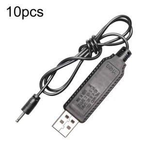 10pcs 3.7V IC Circuit Protection Lithium Battery USB Straight Head Charging Cable, Model: 2.0mm