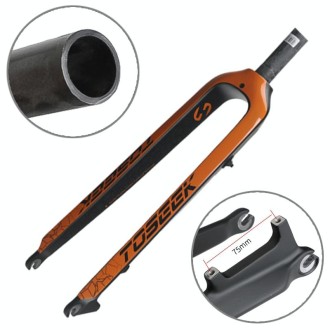 TOSEEK Ultra Light 29 Inch 435mm Mountain Bike Full Carbon Front Fork Straight Head Tube Disc Brake(Orange)