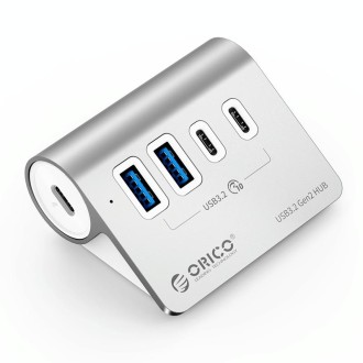 ORICO M3CU2 Aluminum Alloy 4-Port Type-C And USB 3.2 Gen2 10Gbps HUB(Silver)