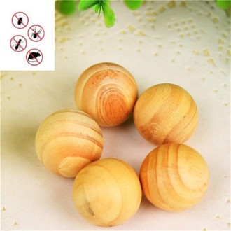 5pcs / Set Wooden Anti-Mold Moth Repellent Insect-Repellent Natural Camphor Balls Wooden Balls