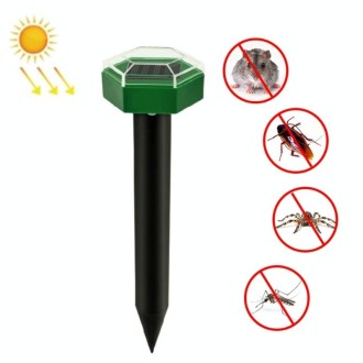 Outdoor Hexagonal Solar Ultrasonic Mole Repeller Inserted Into The Lawn Outdoor Animal Repeller(Green)