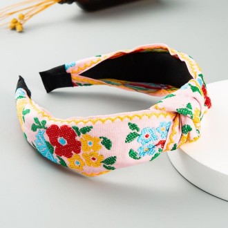 Ethnic Style Cloth Embroidery Flower Headband(Pastel)