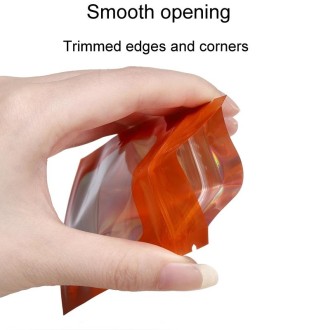 100pcs Laser Shaded Self-Sealing Bag Jewelry Closure Packaging Bags, Size: 9 x 16cm Orange