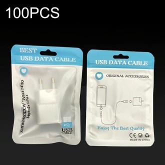 100PCS XC-0014 USB Data Cable Packaging Bags Pearl Light Ziplock Bag, Size: 11x18cm (Blue)