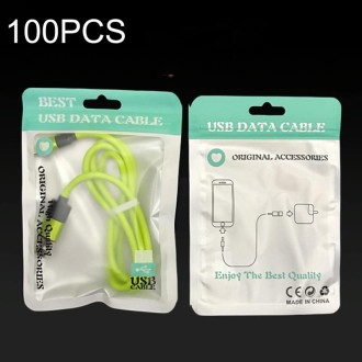 100PCS XC-0014 USB Data Cable Packaging Bags Pearl Light Ziplock Bag, Size: 11x18cm  (Light Green)