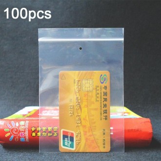 100pcs  Perforated Ziplock Bag Thickened Transparent Packaging Bag Plastic Sealed Bag 9 x 13cm 10 Silk Lower Hole