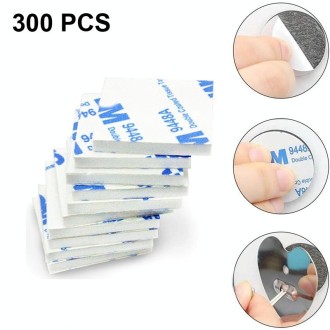 300 PCS 15x15x1.5mm Square EVA Foam Double-sided Adhesive High-viscosity Sponge Sticker(White)