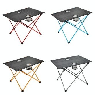 8249 Outdoor Ultra Light Aluminum Folding Table Small Portable Picnic Table(Orange)