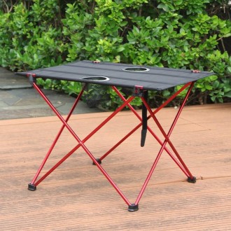 8249 Outdoor Ultra Light Aluminum Folding Table Small Portable Picnic Table(Orange)