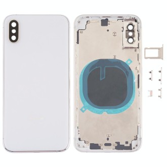 Back Cover with Camera Lens & SIM Card Tray & Side Keys for iPhone XS(White)