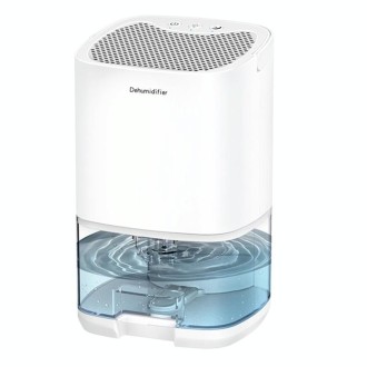 1L 36W Air Dehumidifier for Home Damp Drying Clothes with 7 colors Light EU Plug(White)