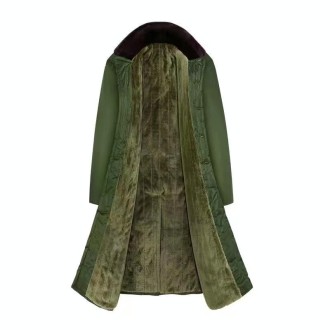 Long Civil Disaster Relief Cotton Coat Windproof Lengthened Cold-proof Fleece Thickened Cotton Coat, Color: Green (Demolished)