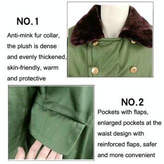 Long Civil Disaster Relief Cotton Coat Windproof Lengthened Cold-proof Fleece Thickened Cotton Coat, Color: Green (Demolished)