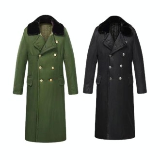 Long Civil Disaster Relief Cotton Coat Windproof Lengthened Cold-proof Fleece Thickened Cotton Coat, Color: Green (Demolished)