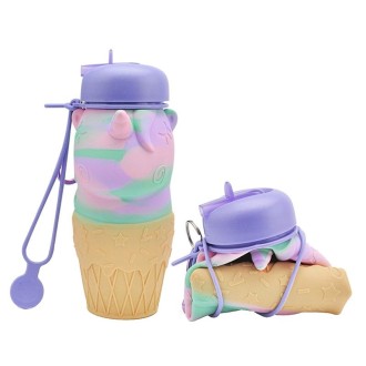 Cute Cartoon Foldable Sports Water Bottle, Color: Unicorn