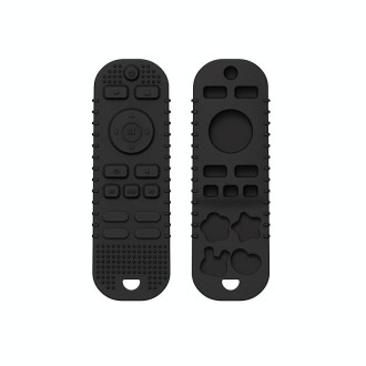 Infant Baby Silicone Remote Control  Shape Toy Teether Cute Chew Toy, Color: Monochrome Black