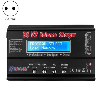 HTRC B6 V2 Balance Charger Intelligent Model Airplane Lithium Battery Charger, EU Plug