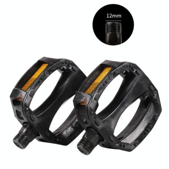 WEST BIKING 2pairs Universal Folding Non-Slip Pedals For Children Bicycles(Black Diameter 12mm)