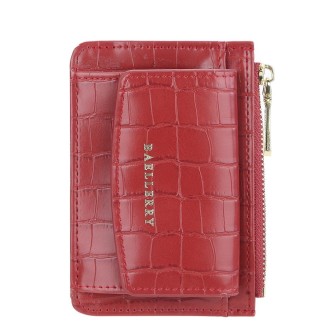 Baellerry Crocodile Pattern Multifunctional Card Holder Small Zipper Coin Purse(Red)