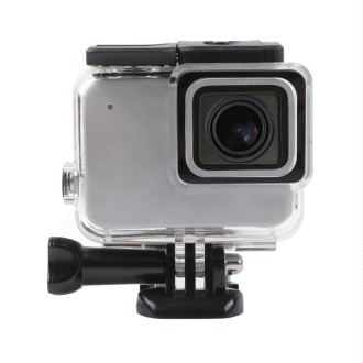 For GoPro HERO7 White /Silver Skeleton Housing Side Hollow Protective Case with Buckle Basic Mount & Screw(Transparent)