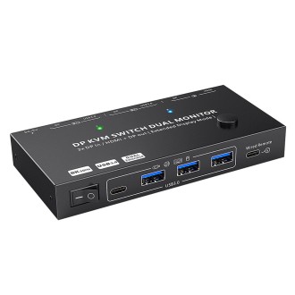 KC-KVM212DH 4K 60HZ USB3.0 DP Dual Display KVM Switcher with MST Dual Screen Extension Replication