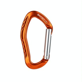 XINDA  22KN Rock Climbing  Straight Quickdraw Spring-loaded Gate Buckle Aluminum Carabiner(Orange)