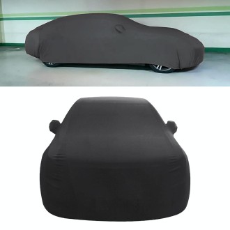 Anti-Dust Anti-UV Heat-insulating Elastic Force Cotton Car Cover for Sedan Car, Size: M, 4.65m~4.89m (Black)