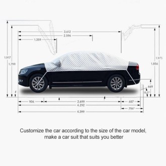 Car Half-cover Car Clothing Sunscreen Heat Insulation Sun Nisor, Aluminum Foil Size: 4.7x1.8x1.7m