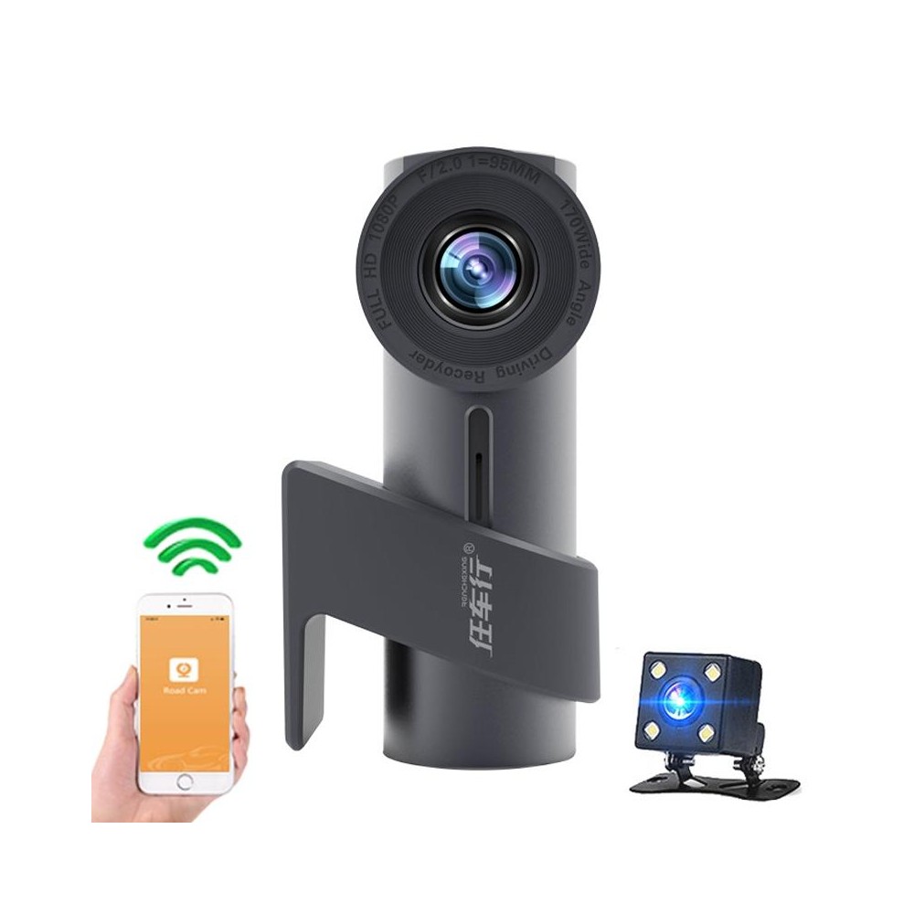 Car WiFi Dual Camera Hidden 360 Degree Rotation Car Driving Recorder