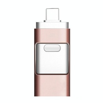 256GB Type-C + 8 Pin + USB 3.0  3 In 1 OTG Metal USB Flash Drive(Rose Gold)