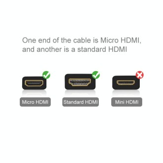 PULUZ Video 19 Pin HDMI to Micro HDMI Cable for GoPro Hero11 Black / HERO10 Black / HERO9 Black /8 Black /7 /6 /5 /4 /3+ /3, Son