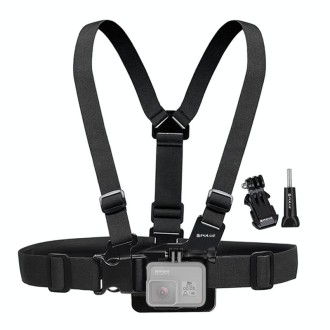 PULUZ Adjustable Body Mount Belt Chest Strap with J Hook Mount & Long Screw for GoPro Hero11 Black / HERO10 Black / HERO9 Black 