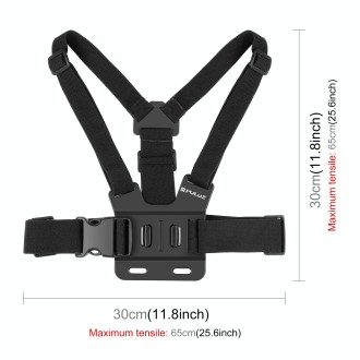 PULUZ  5 in 1 Adjustable Body Mount Belt Chest Strap with Phone Clamp & J Hook Mount & Long Screw Kit