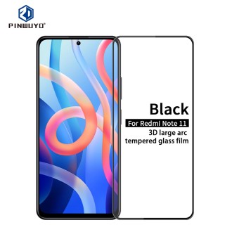 For Xiaomi Redmi Note 11 / Poco M4 Pro 5G PINWUYO 9H 3D Curved Full Screen Explosion-proof Tempered Glass Film(Black)