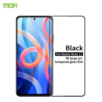 For Xiaomi Redmi Note 11 / Poco M4 Pro 5G MOFI 9H 3D Explosion-proof Curved Screen Tempered Glass Film(Black)