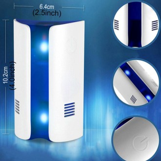 Electromagnetic Wave Frequency-conversion Double Waves Multi-function Mosquito Repellent Ultrasonic Pest Repeller(White)