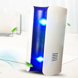 Electromagnetic Wave Frequency-conversion Double Waves Multi-function Mosquito Repellent Ultrasonic Pest Repeller(White)