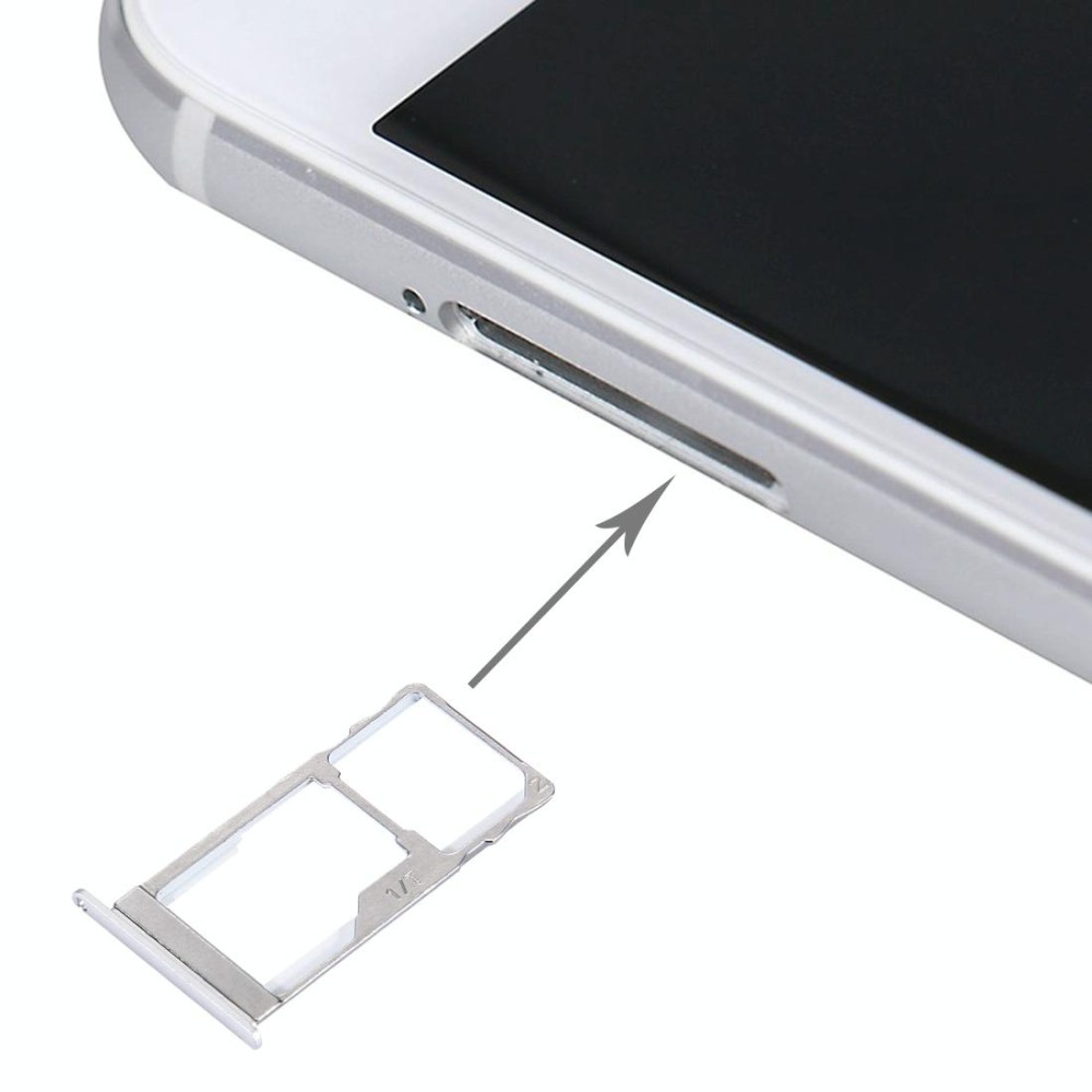 For Meizu Pro 5 SIM + SIM / Micro SD Card Tray  (Silver)