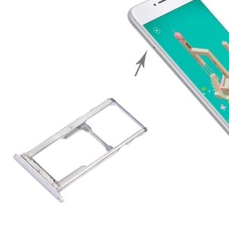 For Meizu M3 Note / Meilan Note 3 SIM + SIM / Micro SD Card Tray  (Silver)