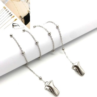 Clip Style Mask Lanyard Chain Glasses Anti-Lost Decorative Rope, Style:Bead Chain(White K)