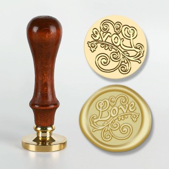 English Letters Series Fire Lacquer Seal Toxca Handle+Brass Seal Head(YW-01 Love)