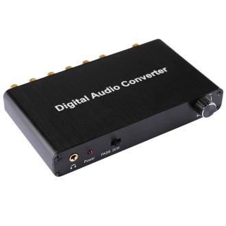 2CH Digital Audio Decoder Converter with Optical Toslink SPDIF Coaxial for Home Theater / PS4 / PS3 / XBOX360, Support Volume Co