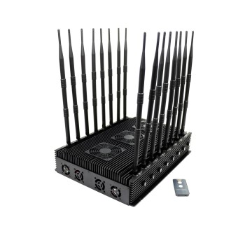 JAX-121F-16 2G/3G/4G/5G/WiFi/GPS/LOJACK/LORA/UHF/VHF Phone Signal Jammer(Black)