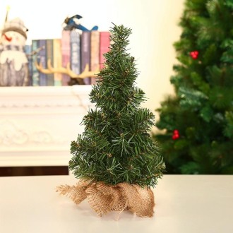 Hemp Bottom Mini Christmas Tree Shopping Mall Window Desktop Decoration, Size: A-S10 30cm