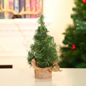 Hemp Bottom Mini Christmas Tree Shopping Mall Window Desktop Decoration, Size: A-S11 20cm