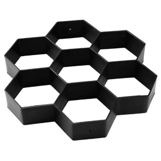 Plastic Floor Mold Ultralight DIY Garden Paving Hexagonal Fancy Mould(Black)