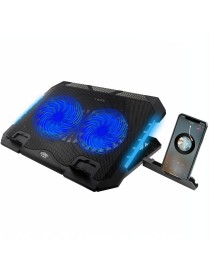 S900 Dual USB Ports Adjustable Height RGB Laptop Cooling Pad Stand